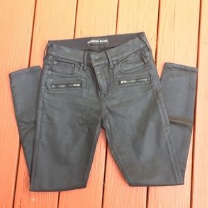 Express Black Leather Moto Pants